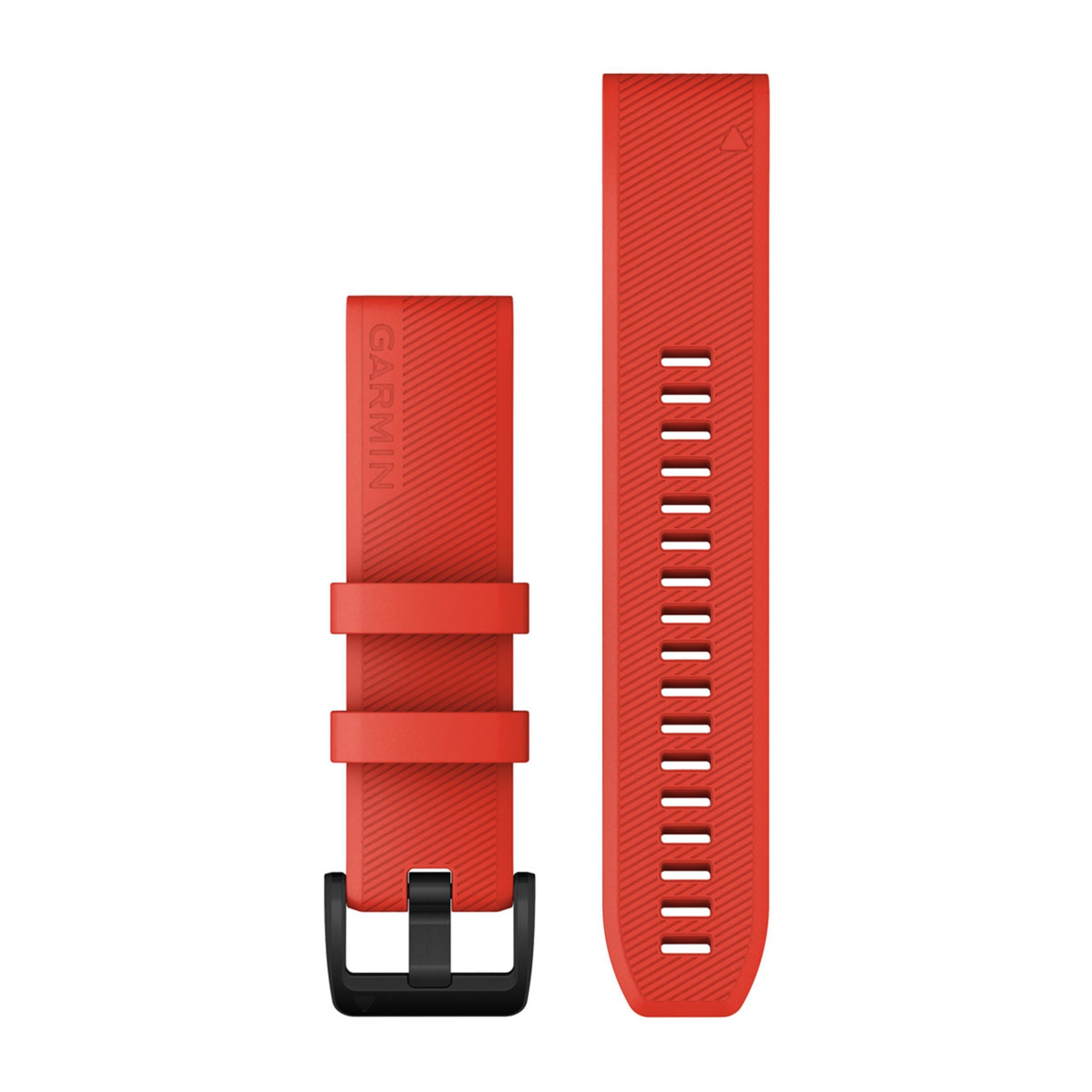 Quickfit 22 Watch Straps - Laser Red With Black Stainless Steel Hardware